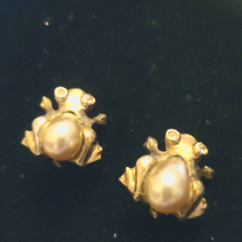 Vtg 50s Pair Frog Scatter Pins 126 35$